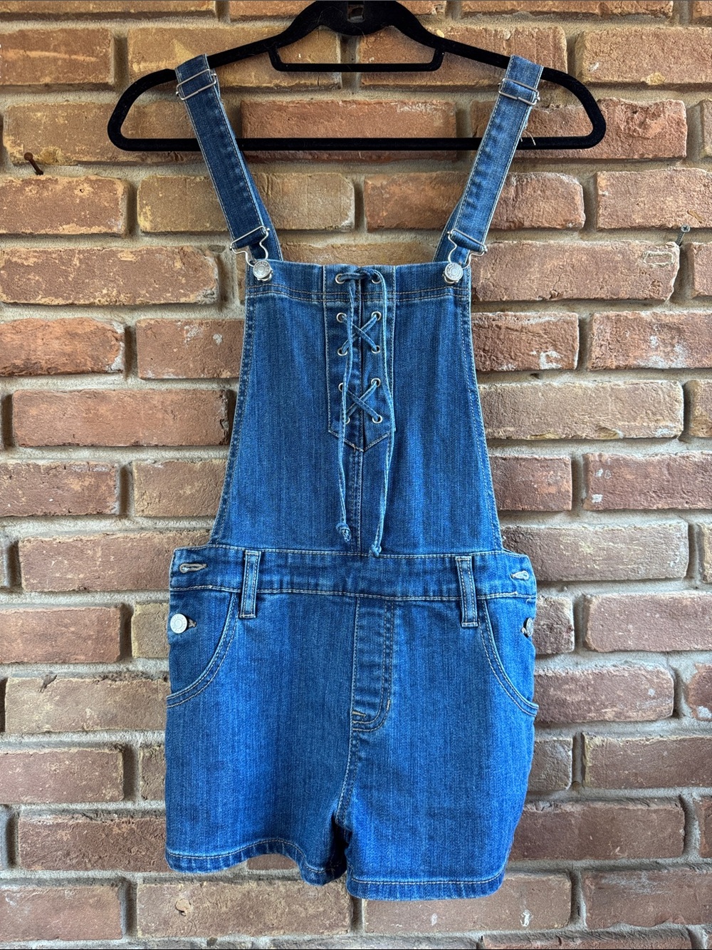 PACSUN Jean Denim Short Overalls Size XS